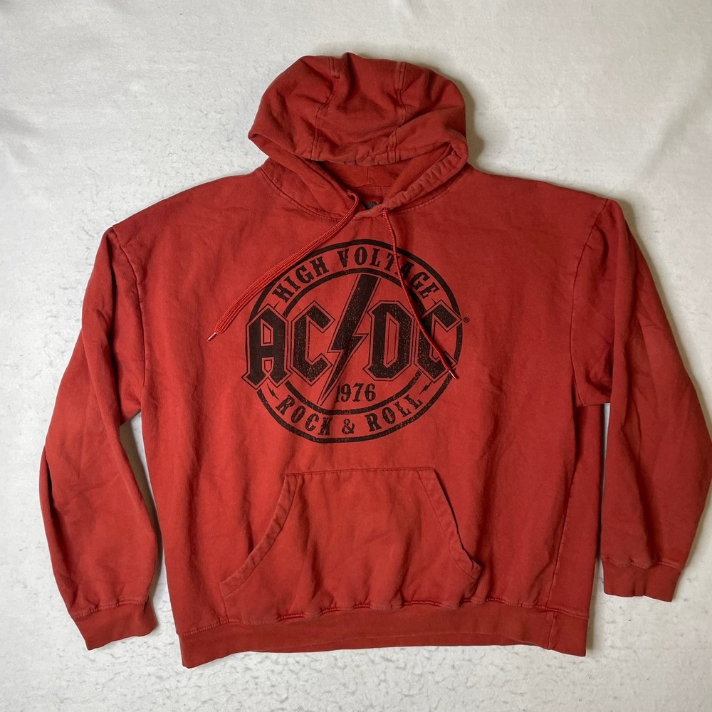 ACDC High Voltage Rock and Roll Hoodie Red‎ 2XL